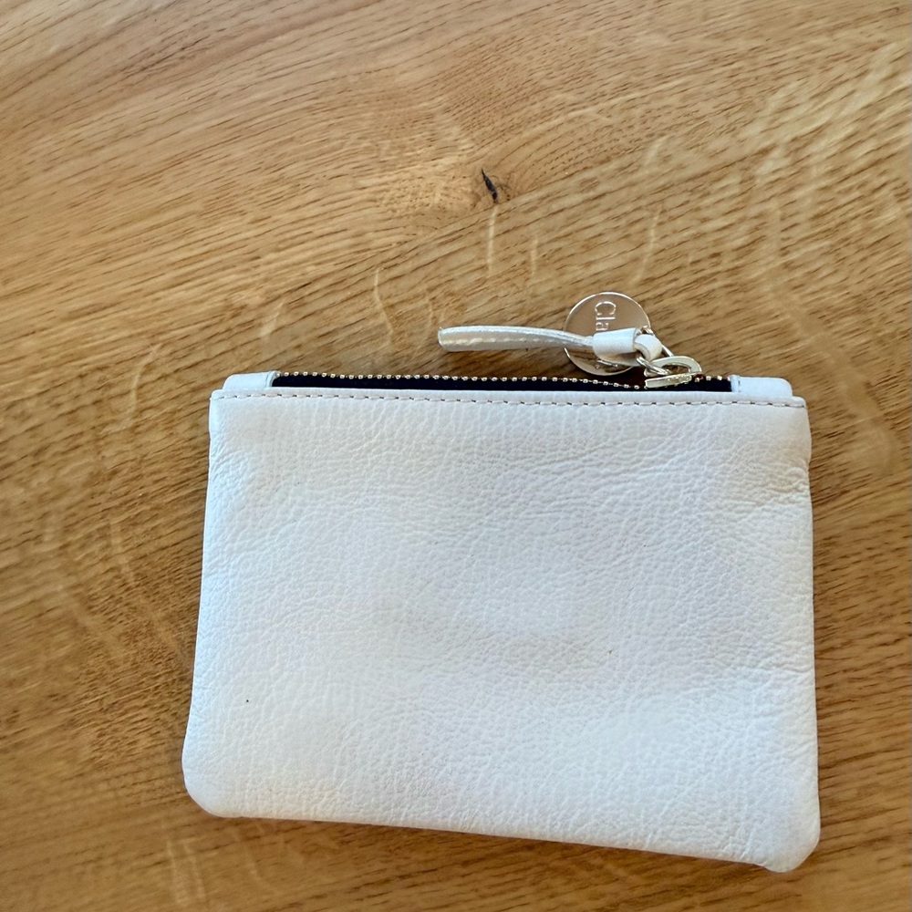 Clare V Cream with black eyes Leather coin clutch NWT - Picture 7 of 11